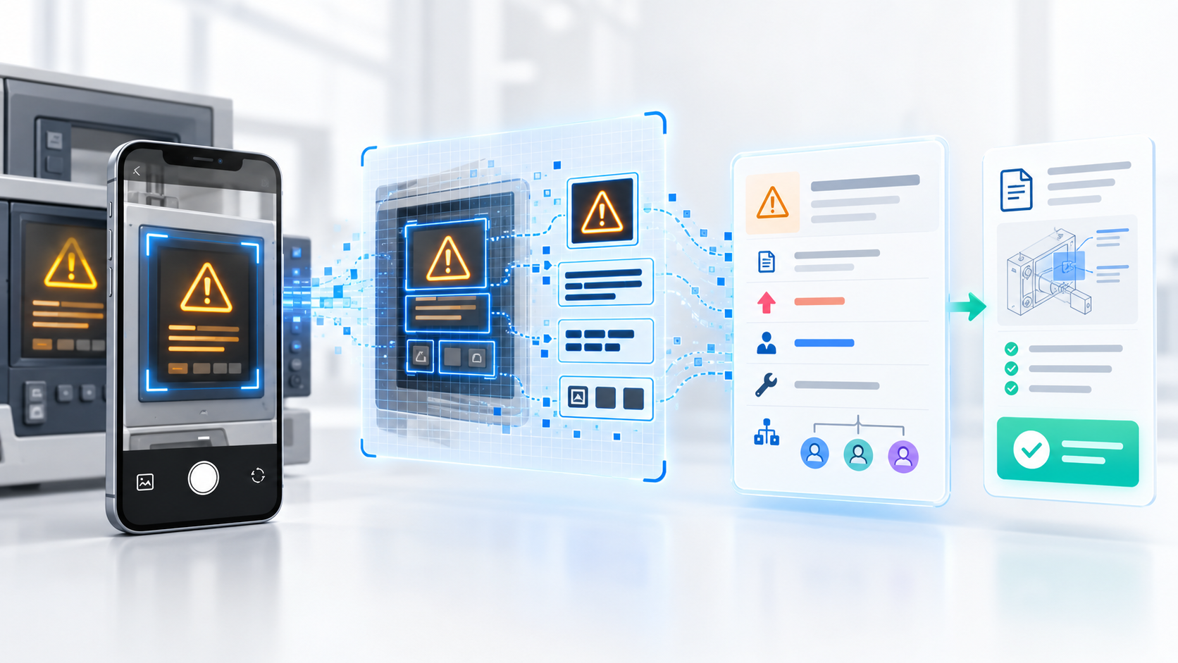 Image Recognition for Error Messages extracts information from a photo, creates a structured service case and recommends a relevant solution